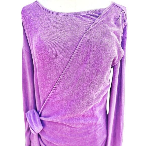 Free People Molly Purple Side Tie Midi Dress Size Medium - Picture 3 of 6